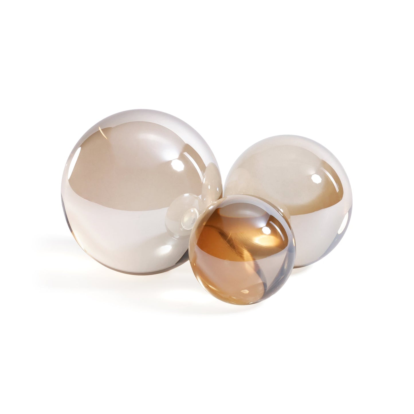 Crystal Glass Ball - Amber - Decorative Accessories by Carlyle Avenue