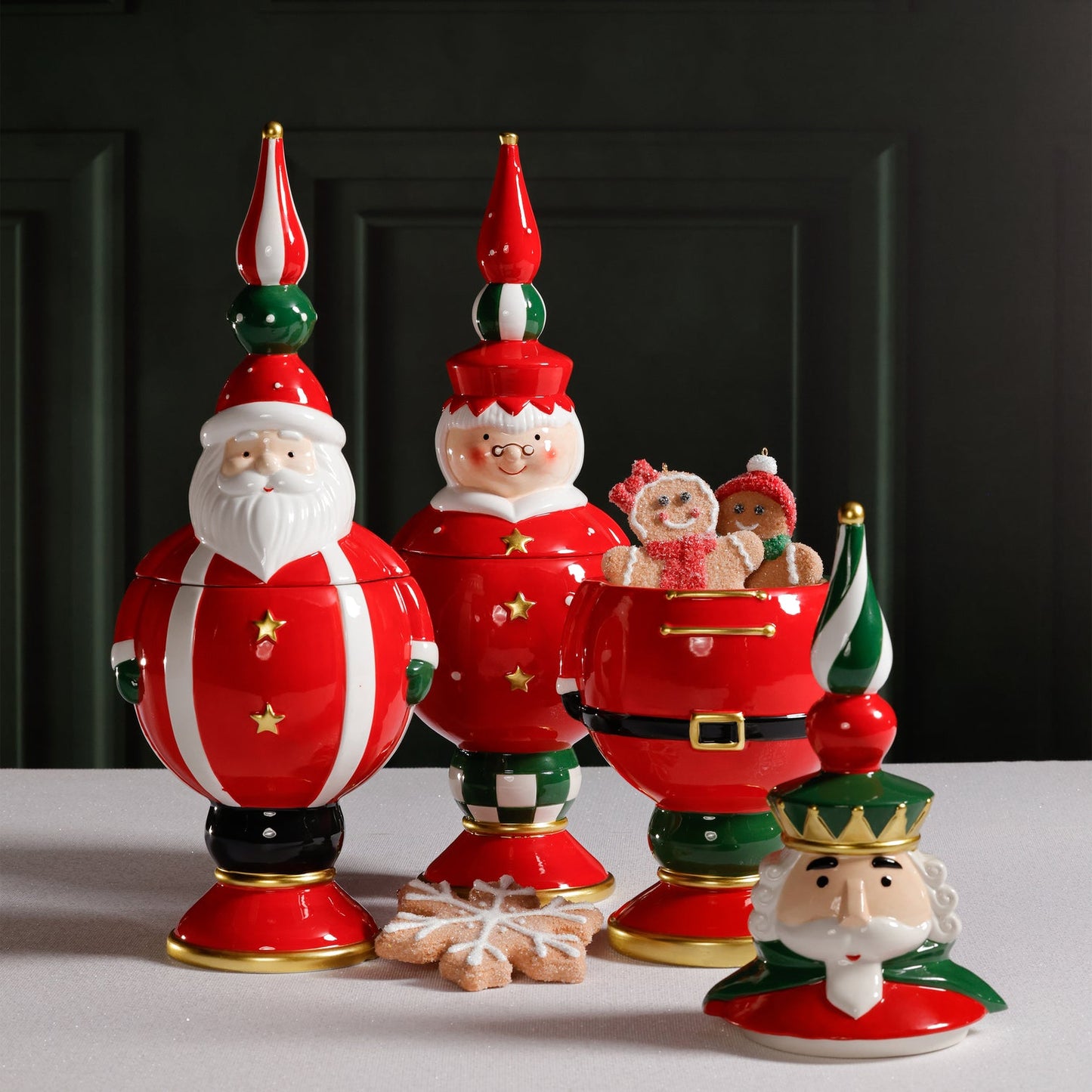 Ceramic Hand Painted Cookie Jar - Set of 3 Assorted