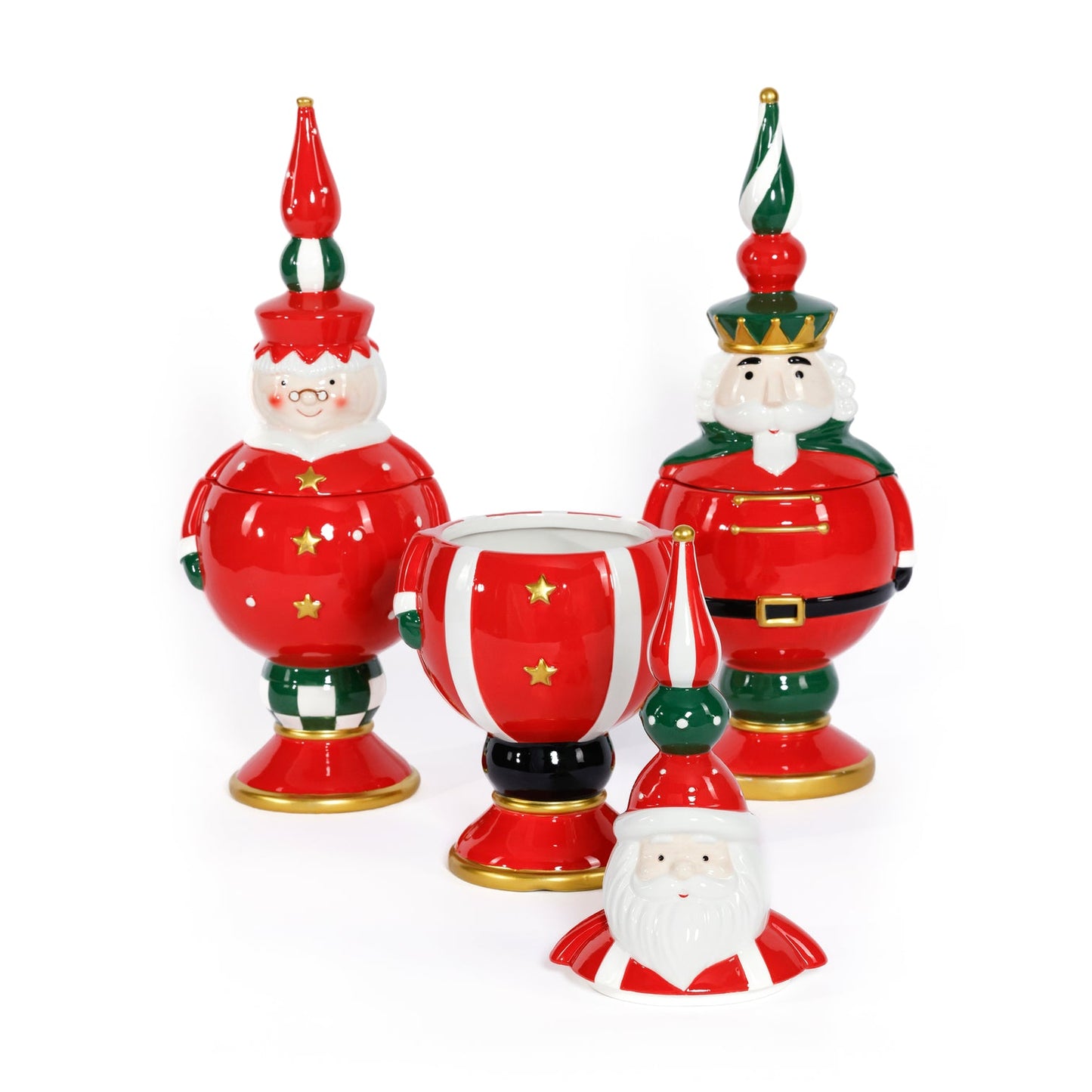 Ceramic Hand Painted Cookie Jar - Set of 3 Assorted