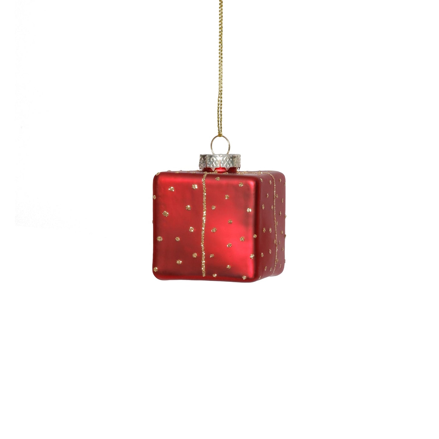 Glass Gift Box Ornament - Set of 6 Assorted
