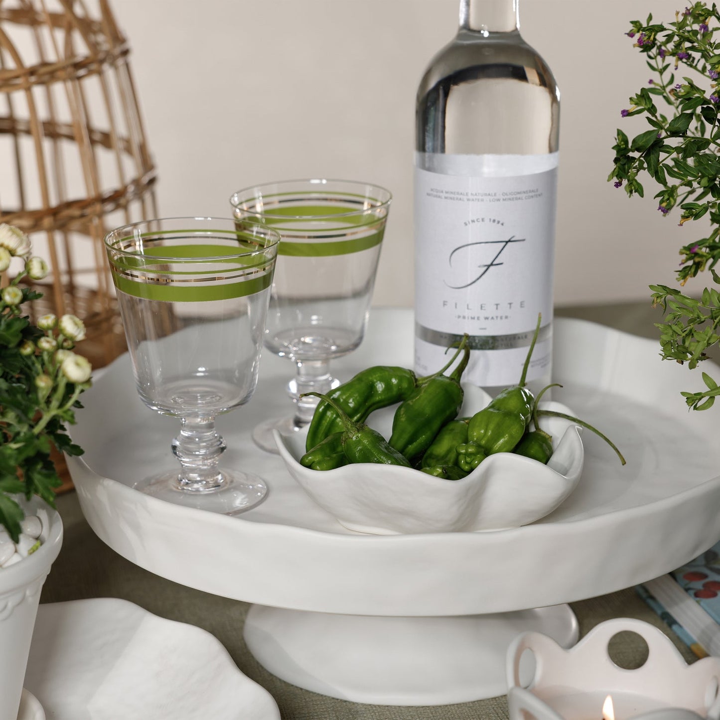 Alfresco Ceramic Footed Serving Bowl