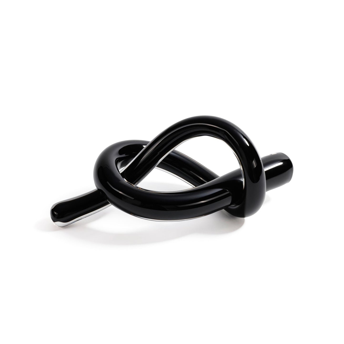 Obsidian Glass Knot Paperweight