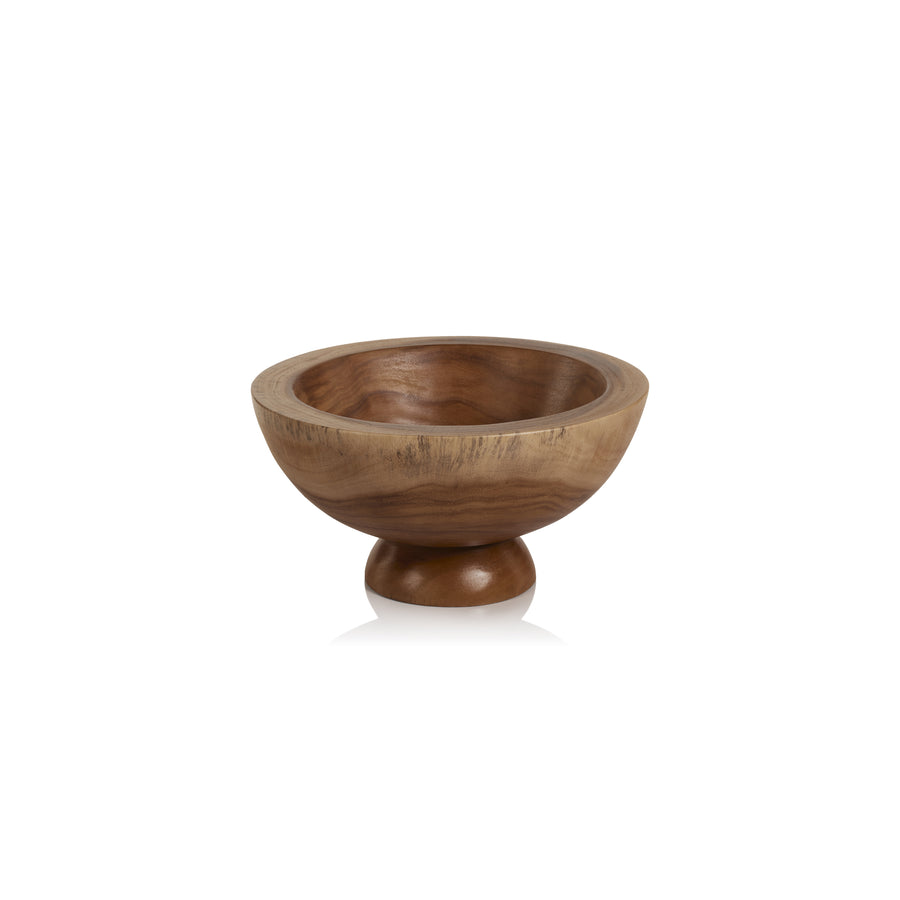 Alpina Wooden Footed Bowl - Natural - Bowls by Carlyle Avenue