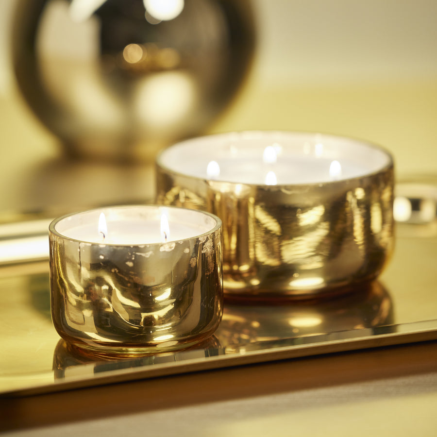 Siberian Fir Scented Candle Jar - Gold - Candles by Carlyle Avenue