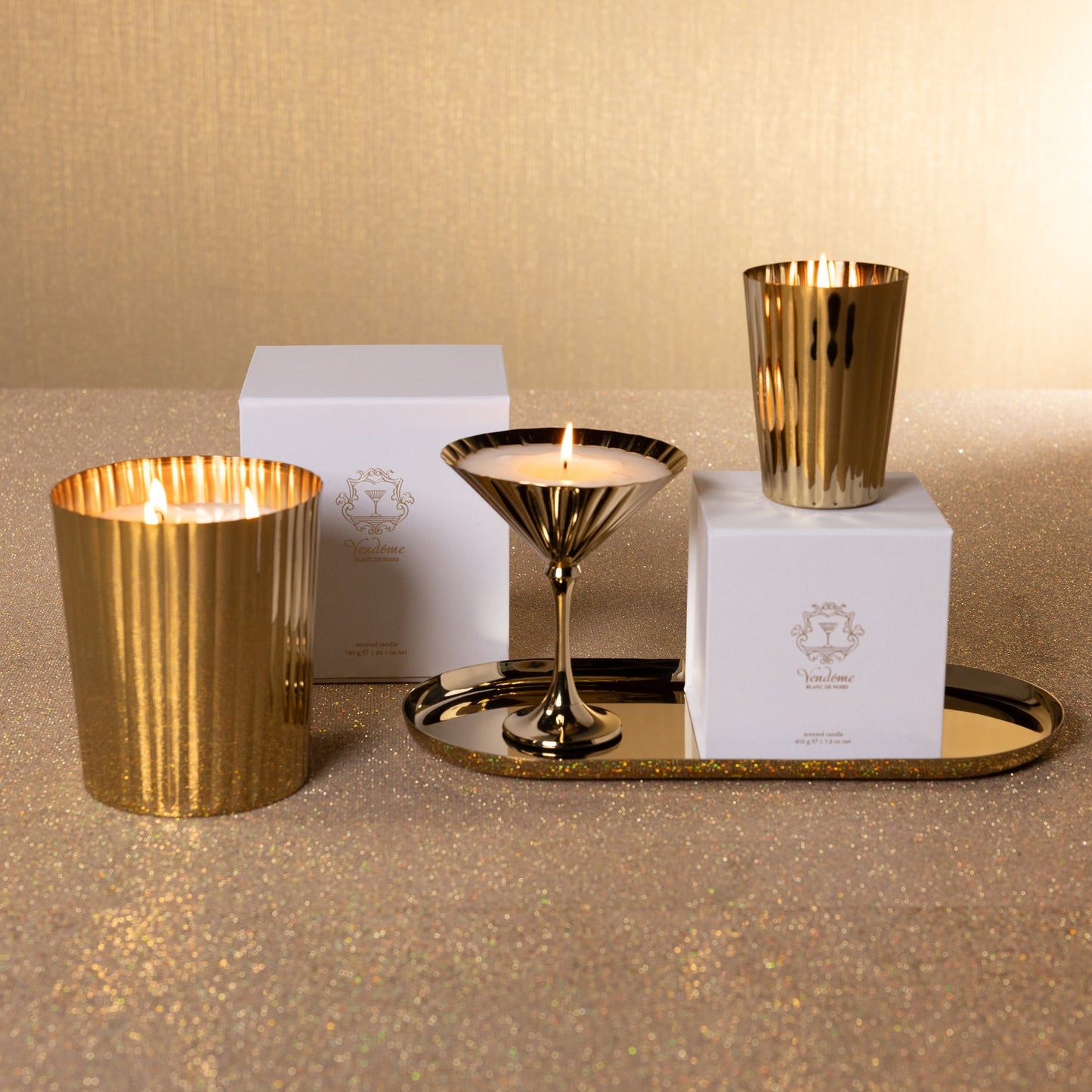 Vendôme Scented Tumbler Candle - Gold - Candles by Carlyle Avenue