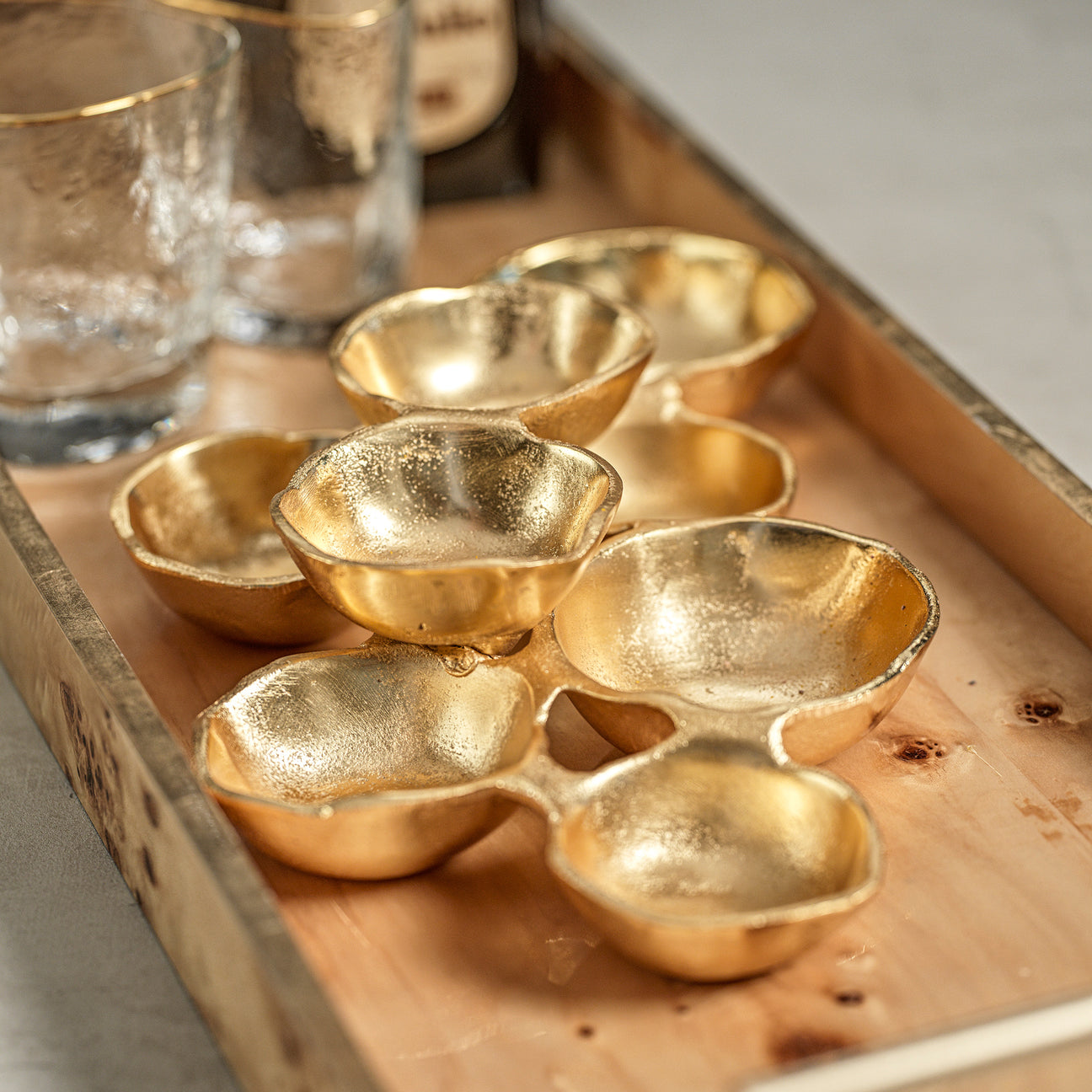 Small Cluster of Nine Serving Bowls - Bright Gold - Bowls, Trays by Carlyle Avenue