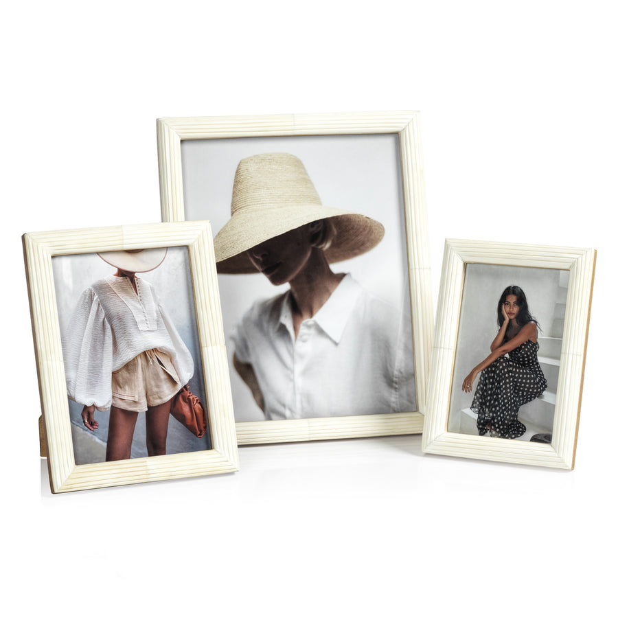 Palomar Etched White Bone Photo Frame - Picture Frames by Carlyle Avenue