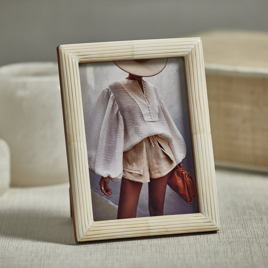 Palomar Etched White Bone Photo Frame - Picture Frames by Carlyle Avenue