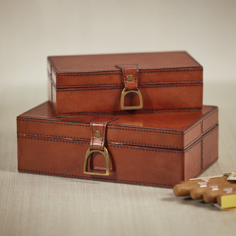 The Connaught Leather Box - Rectangular - Boxes by Carlyle Avenue