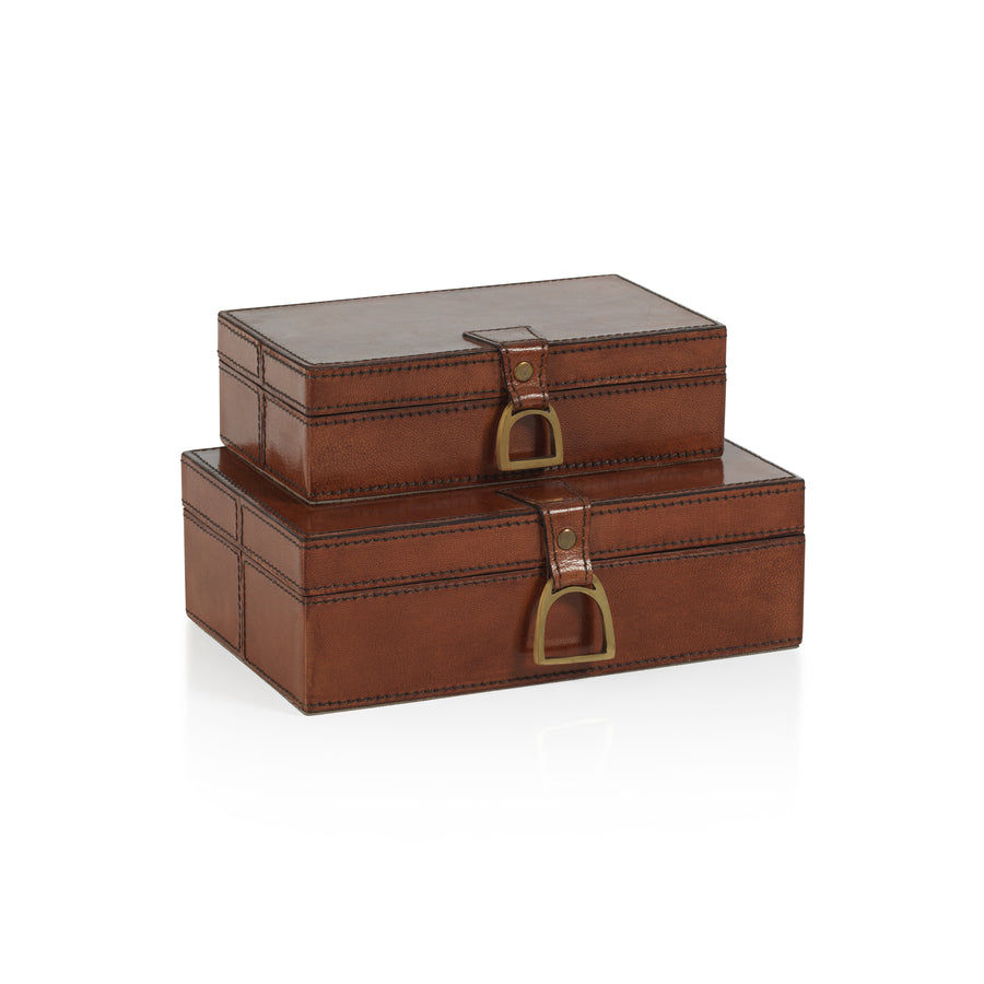 The Connaught Leather Box - Rectangular - Boxes by Carlyle Avenue