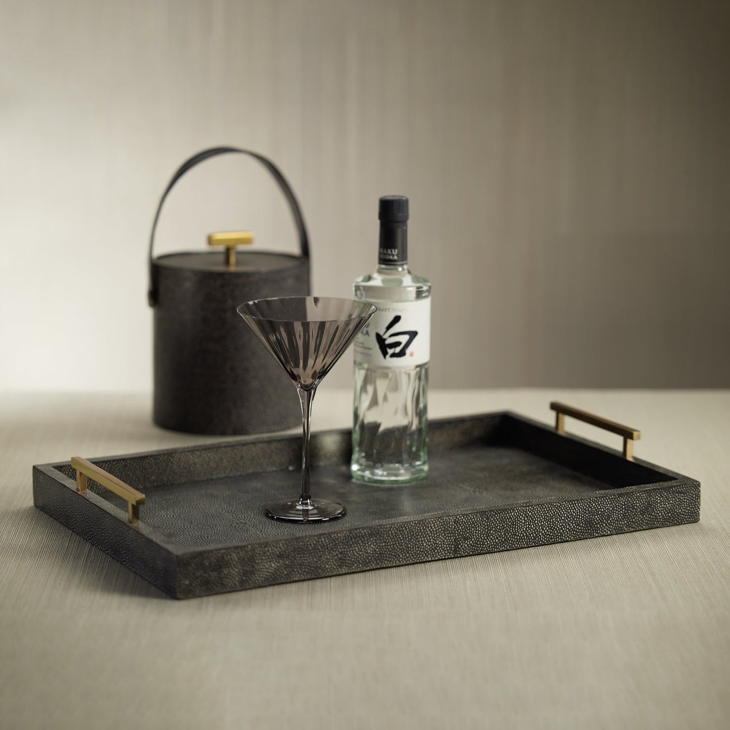 Nika Shagreen Leather Bar Tray - Trays by Carlyle Avenue