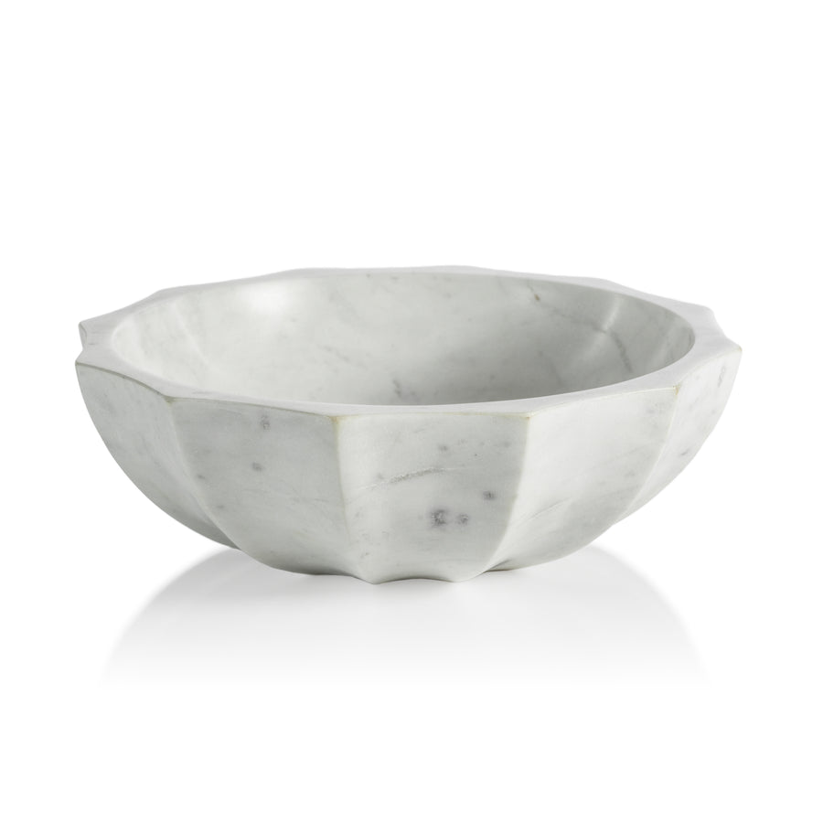 Kenzi Scalloped Marble Bowl - Decorative Bowls by Carlyle Avenue