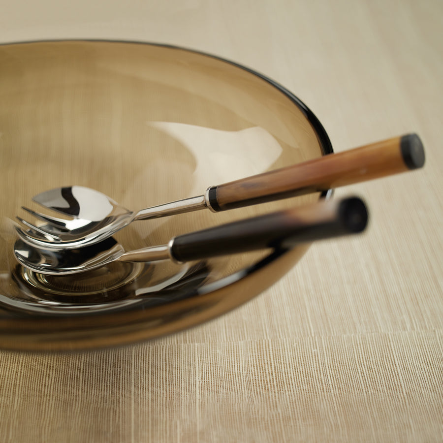 Langham Salad Server Set with Horn Handles - Small - Serveware by Carlyle Avenue