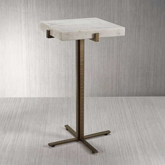 Mayfair Marble on Antique Brass Side Table - Furniture by Carlyle Avenue