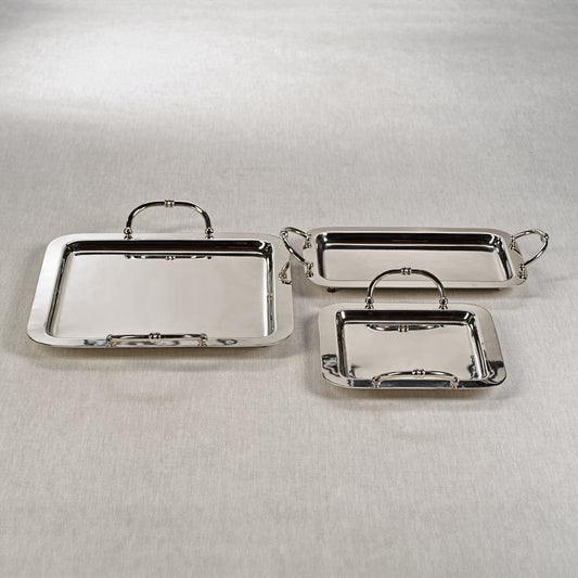 Manetta Steel & Brass Tray - Polished Nickel - 5 sizes - Trays by Carlyle Avenue
