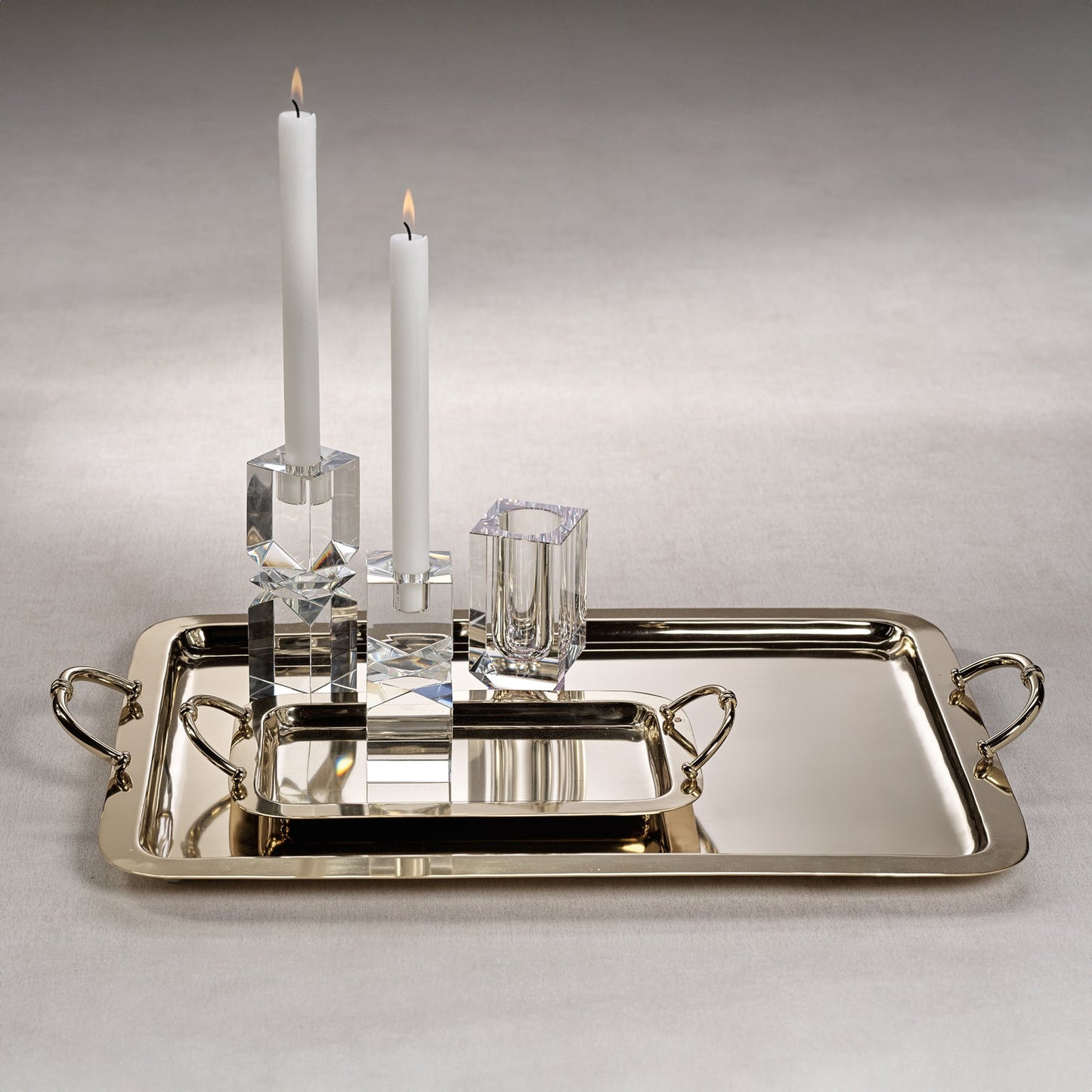 Manetta Steel & Brass Tray - Polished Gold - 5 sizes - Trays by Carlyle Avenue