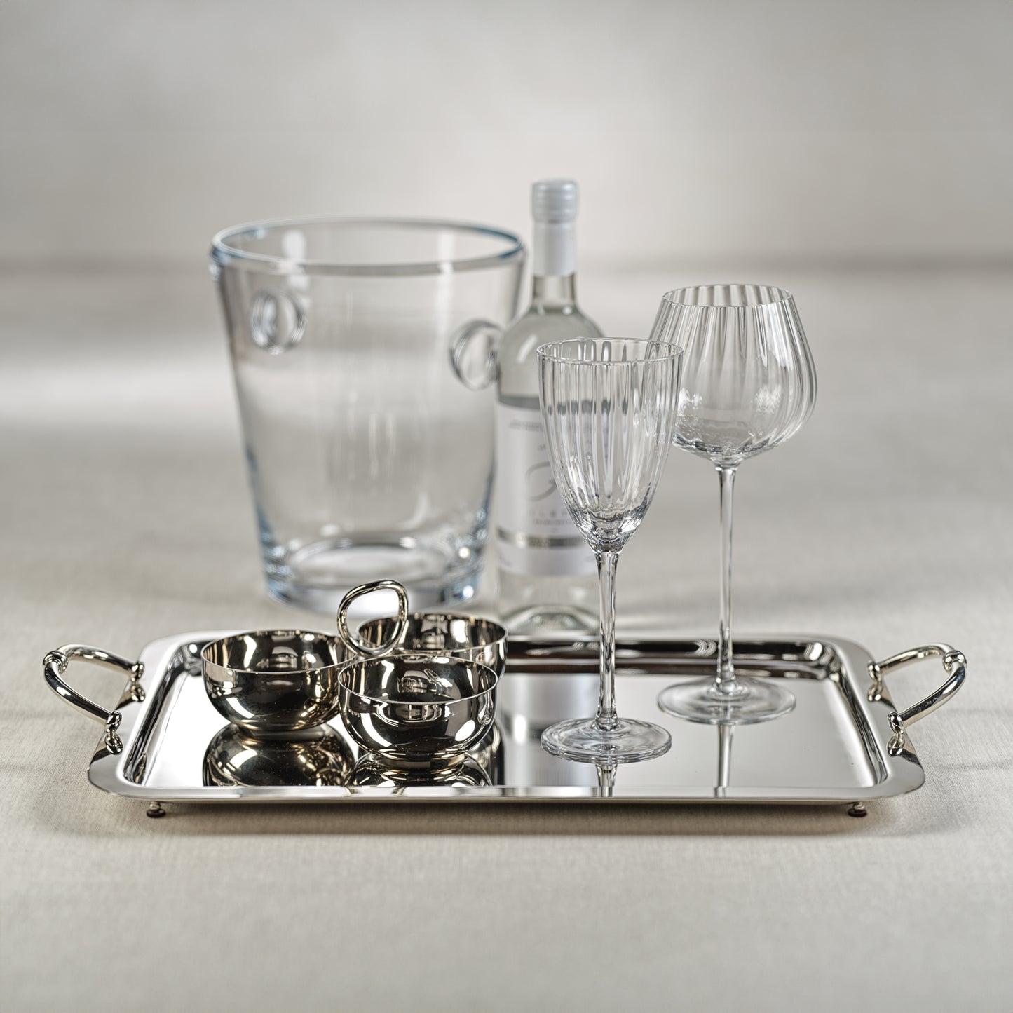 Manetta Steel & Brass Tray - Polished Nickel - 5 sizes - Trays by Carlyle Avenue