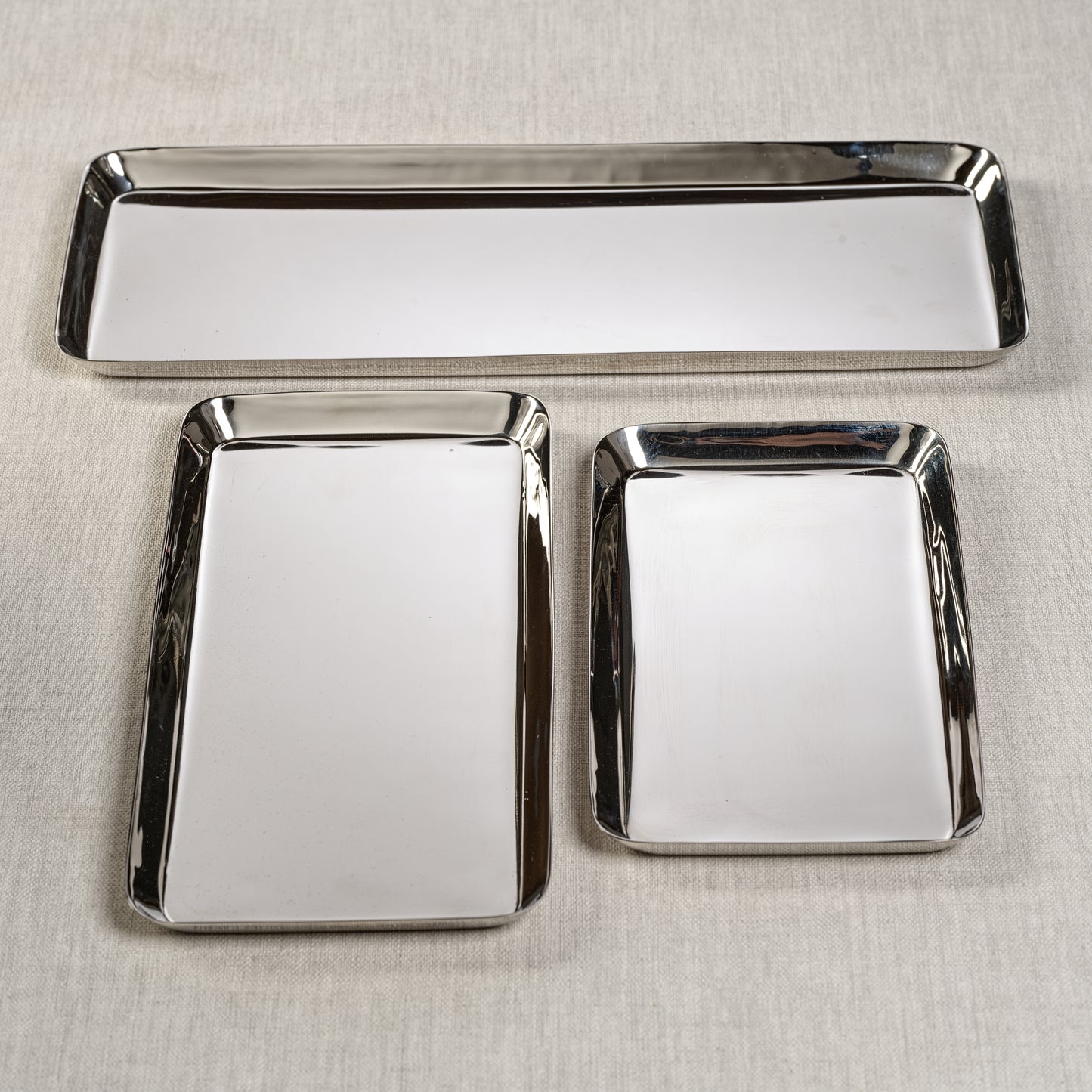 Park Lane Rectangle Tray - Polished Nickel - Trays by Carlyle Avenue