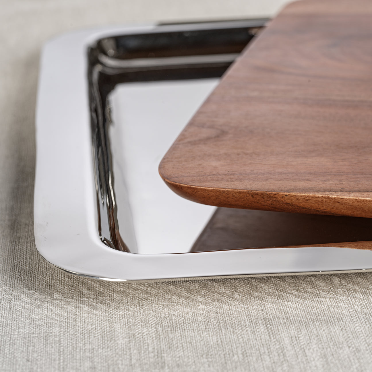 Brasserie Steel and Acacia Wood All-In-One Gastronomy Board - Trays by Carlyle Avenue