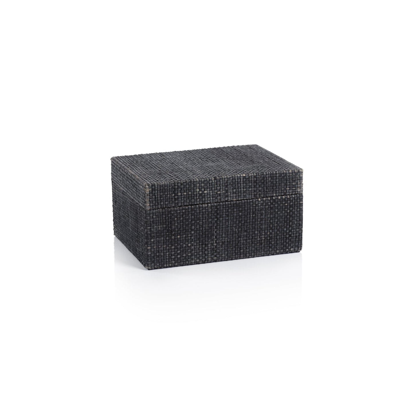 Deep Blue Raffia and Chambray Box - Boxes by Carlyle Avenue