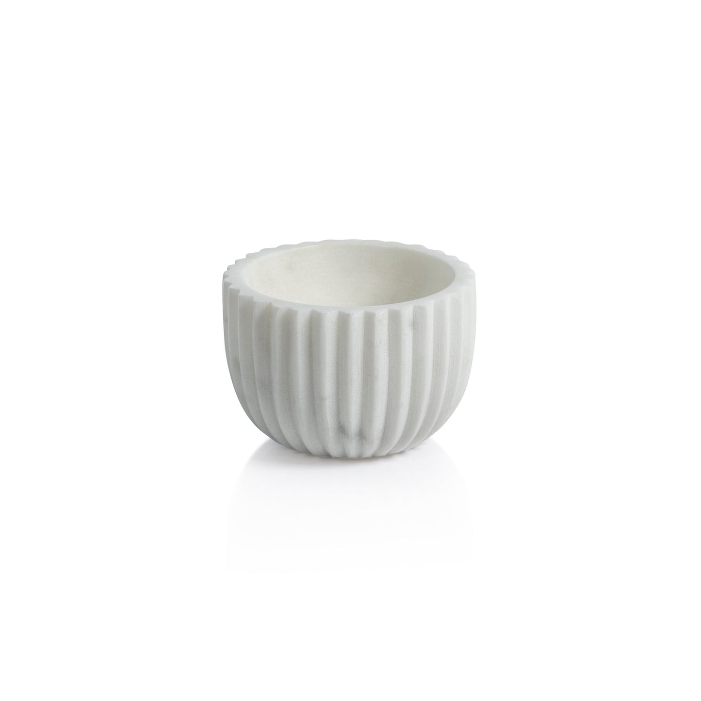 Ribbed Marble Bowl - White - Decorative Bowls by Carlyle Avenue