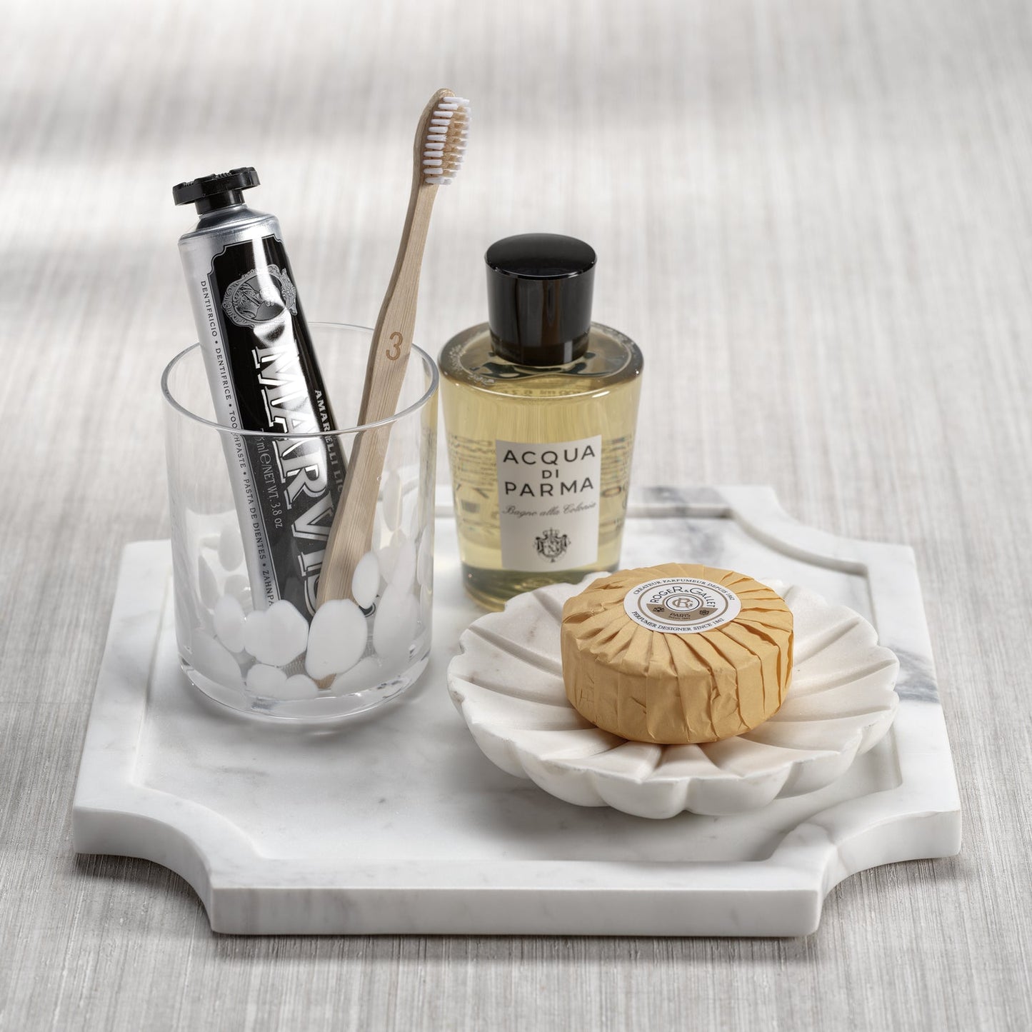 Flower Marble Dish - White - Soap Dish by Carlyle Avenue