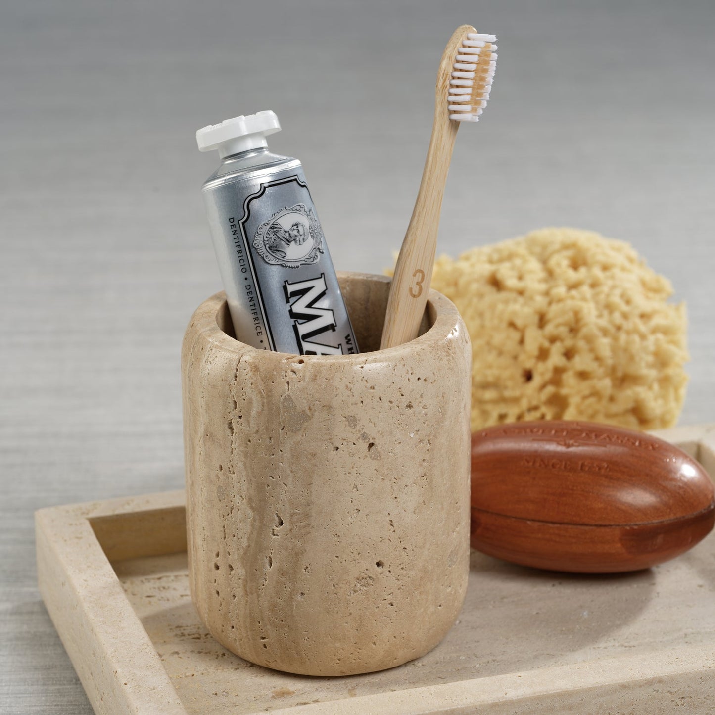 Travertine Marble Tumbler - Jar by Carlyle Avenue