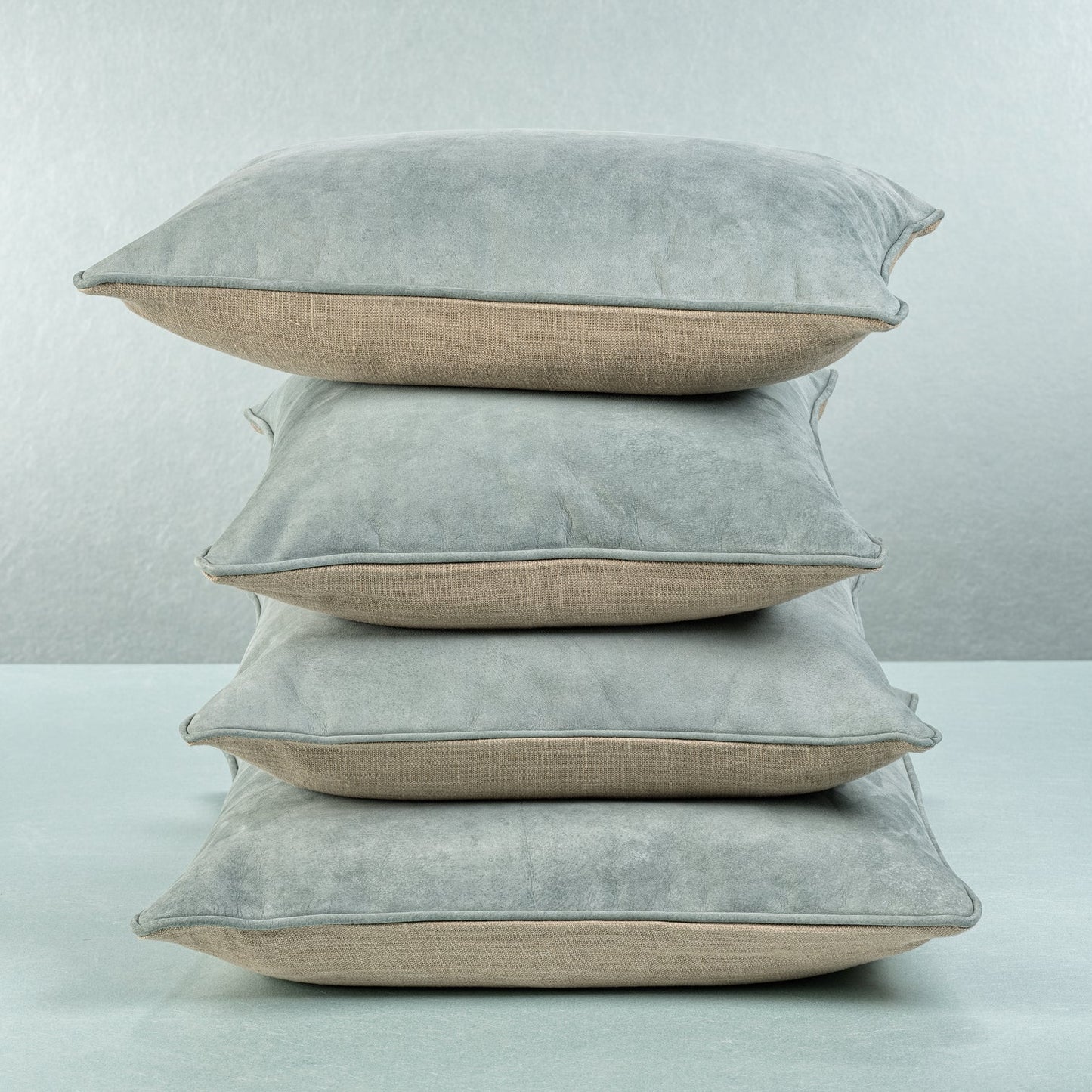 Suede Linen Blend Accent Pillow - Côte d'Azur Blue - Throw Pillow by Carlyle Avenue