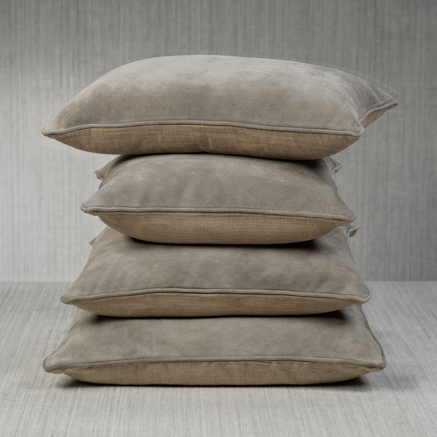 Suede Linen Blend Accent Pillow - Shoreline Gray - Throw Pillow by Carlyle Avenue