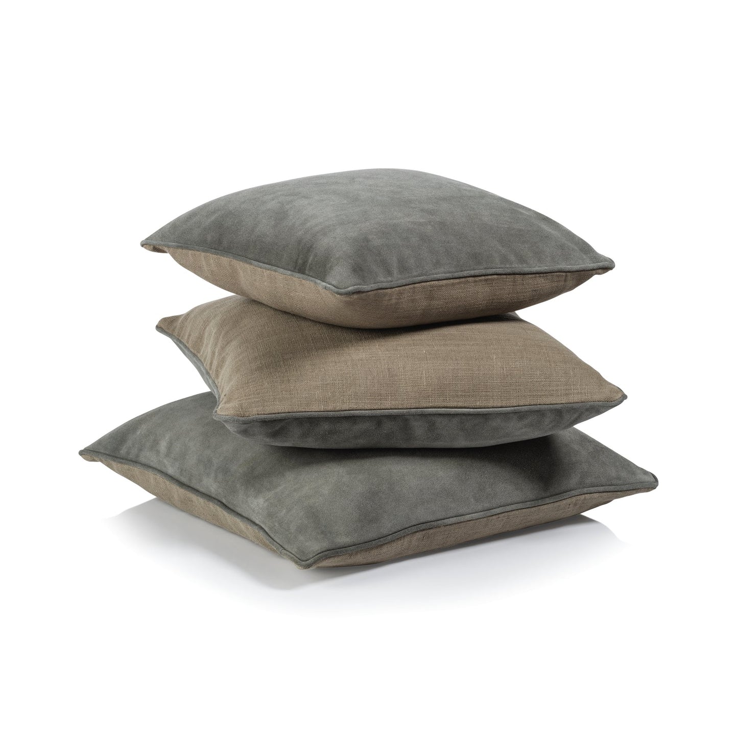 Suede Linen Blend Accent Pillow - Shoreline Gray - Throw Pillow by Carlyle Avenue