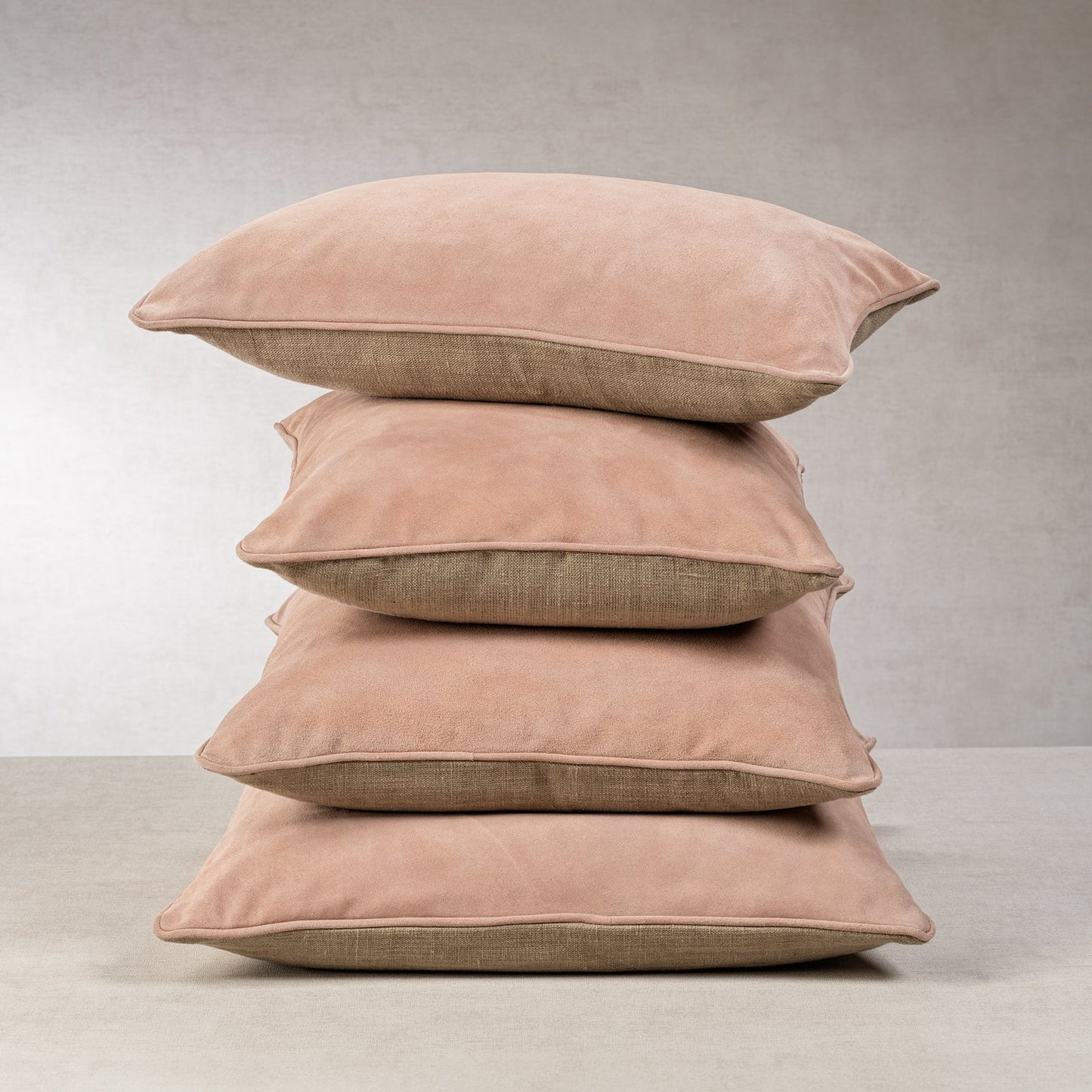 Suede Linen Blend Accent Pillow - Amalfi Blush - Throw Pillow by Carlyle Avenue