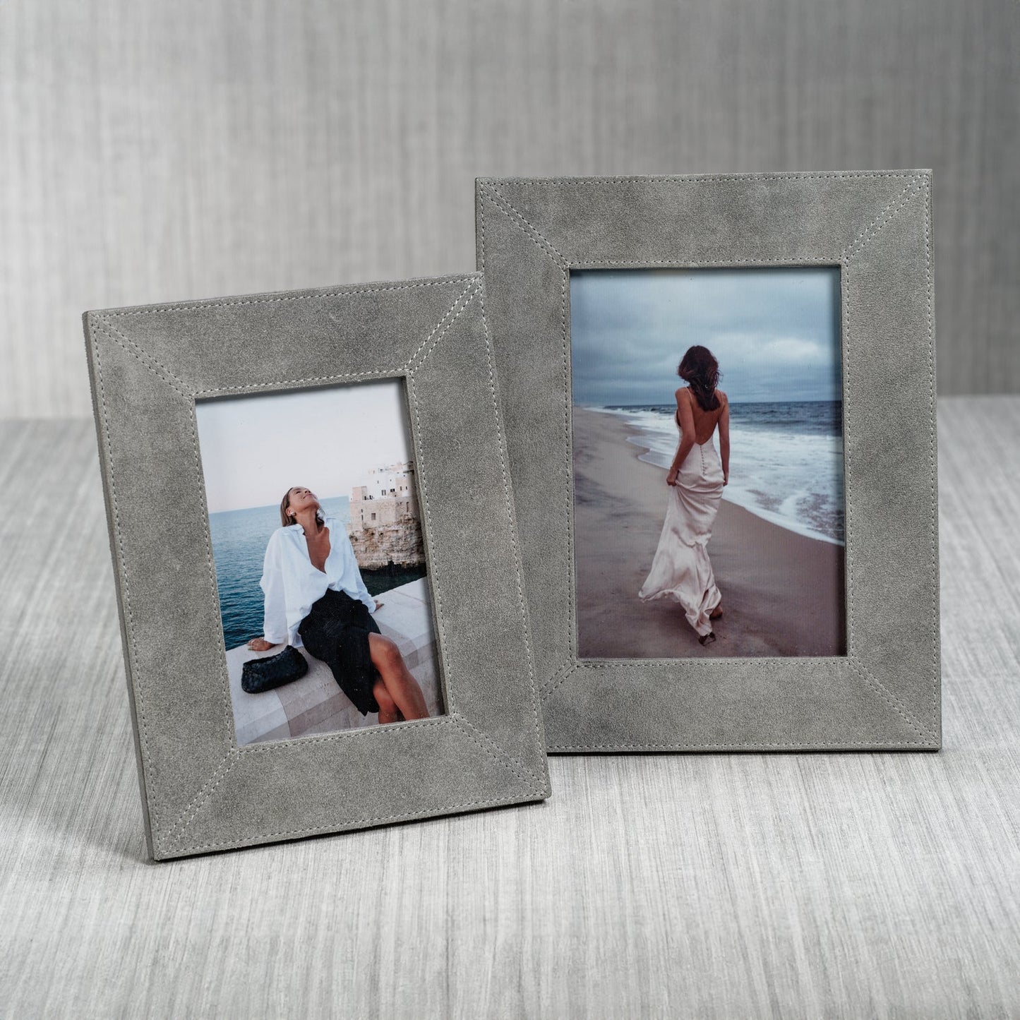 Suede Photo Frame - Shoreline Gray - Picture Frames by Carlyle Avenue