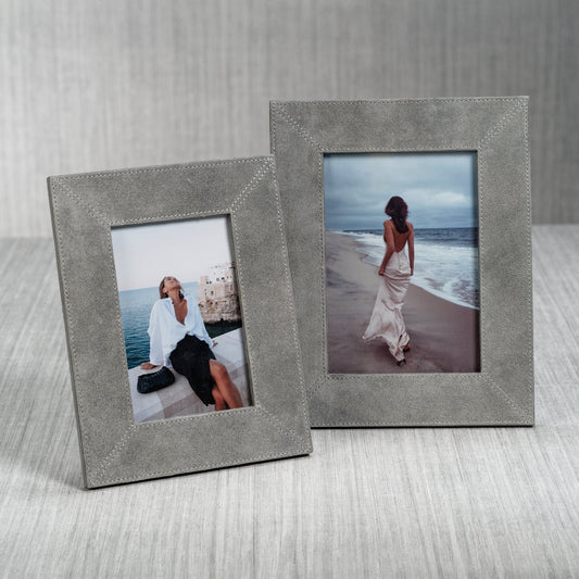 Suede Photo Frame - Shoreline Gray - Picture Frames by Carlyle Avenue