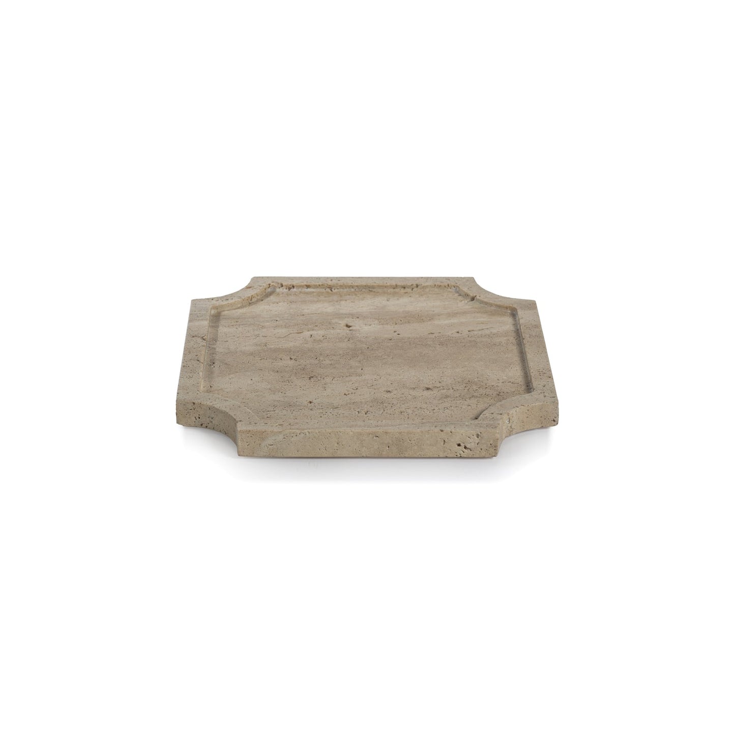 Zellige Travertine Stone Tray - Decorative Trays by Carlyle Avenue