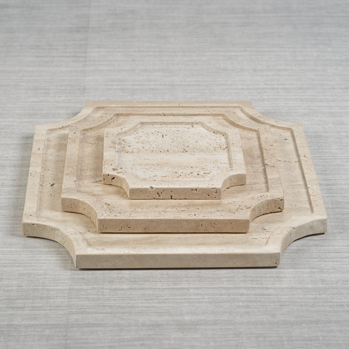Zellige Travertine Stone Tray - Decorative Trays by Carlyle Avenue