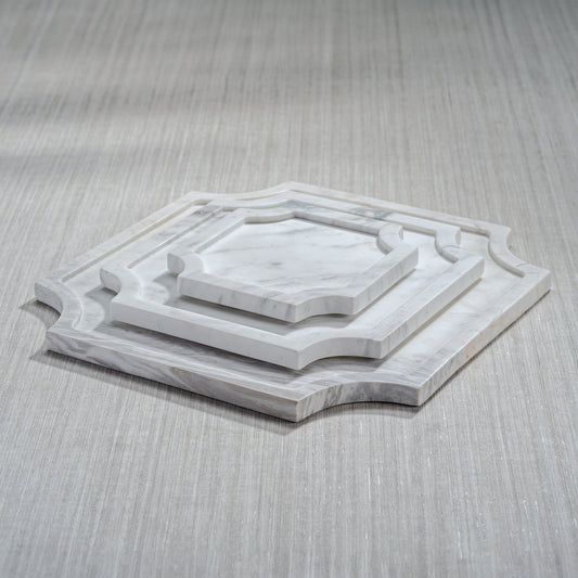 Zellige Volakas Marble Tray - Decorative Trays by Carlyle Avenue