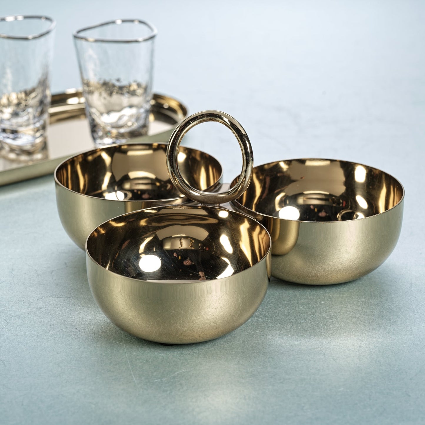 Aperitifs Cocktail Condiment Bowl Set - Polished Gold - Bowls by Carlyle Avenue