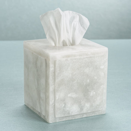 Côte d'Azur Alabaster Tissue Box - Decorative Accessories by Carlyle Avenue