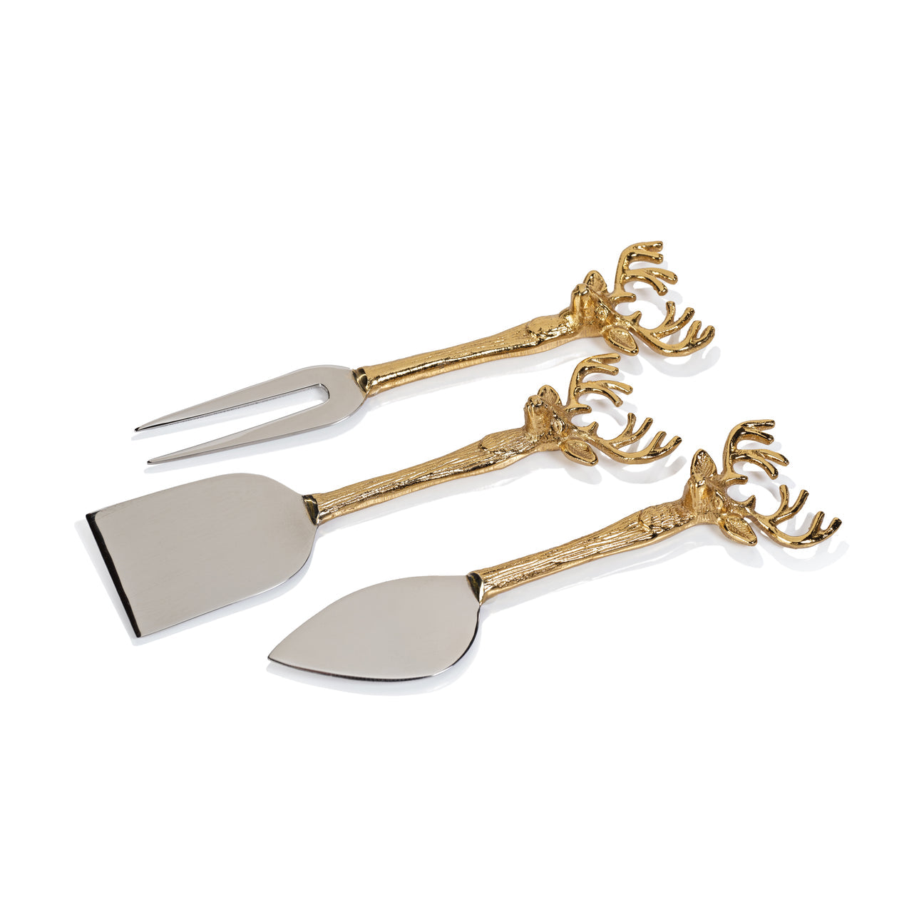 Set of 3 Stag Head Cheese Knives - Cheese Knives by Carlyle Avenue