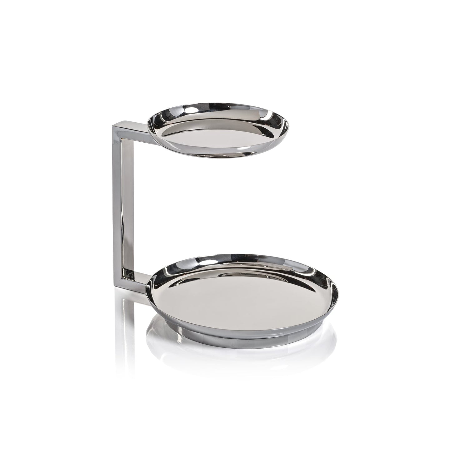 Modern 2-Tier Hors d'oeuvres Tray - Polished Nickel - Tray by Carlyle Avenue