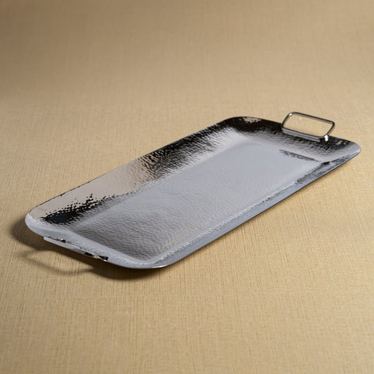 Hammered Polish Nickel Service Tray - Tray by Carlyle Avenue