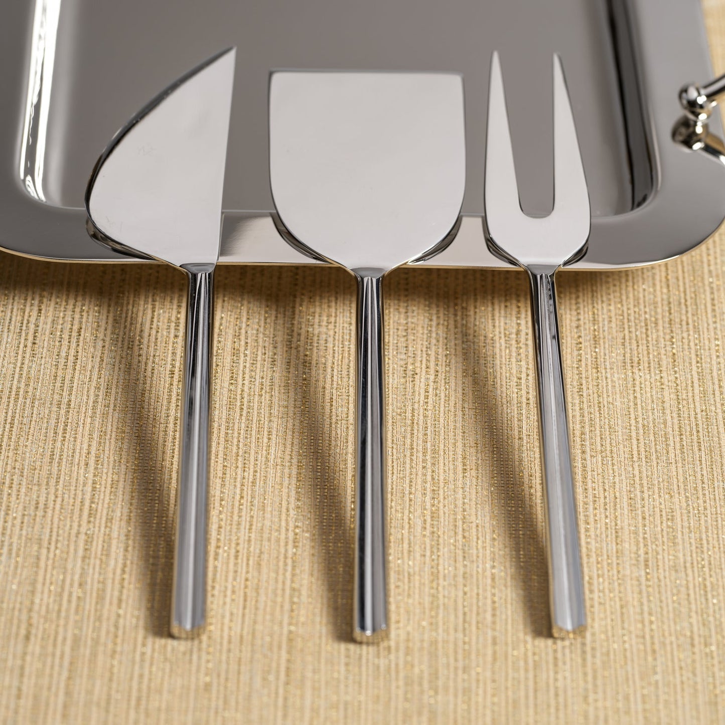 Set of 3 Modern Cheese Knife Set - Polished Steel - Cheese Knives by Carlyle Avenue