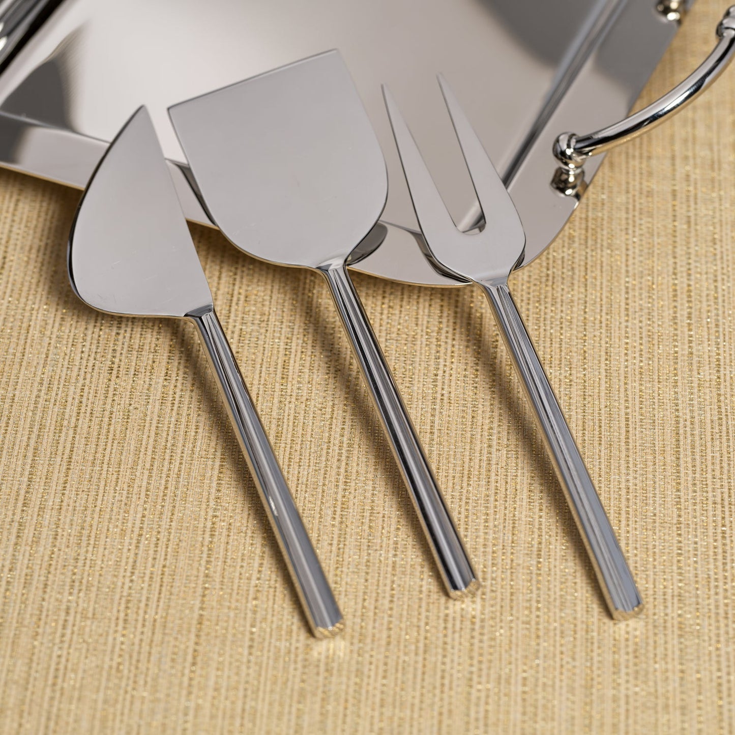 Set of 3 Modern Cheese Knife Set - Polished Steel - Cheese Knives by Carlyle Avenue
