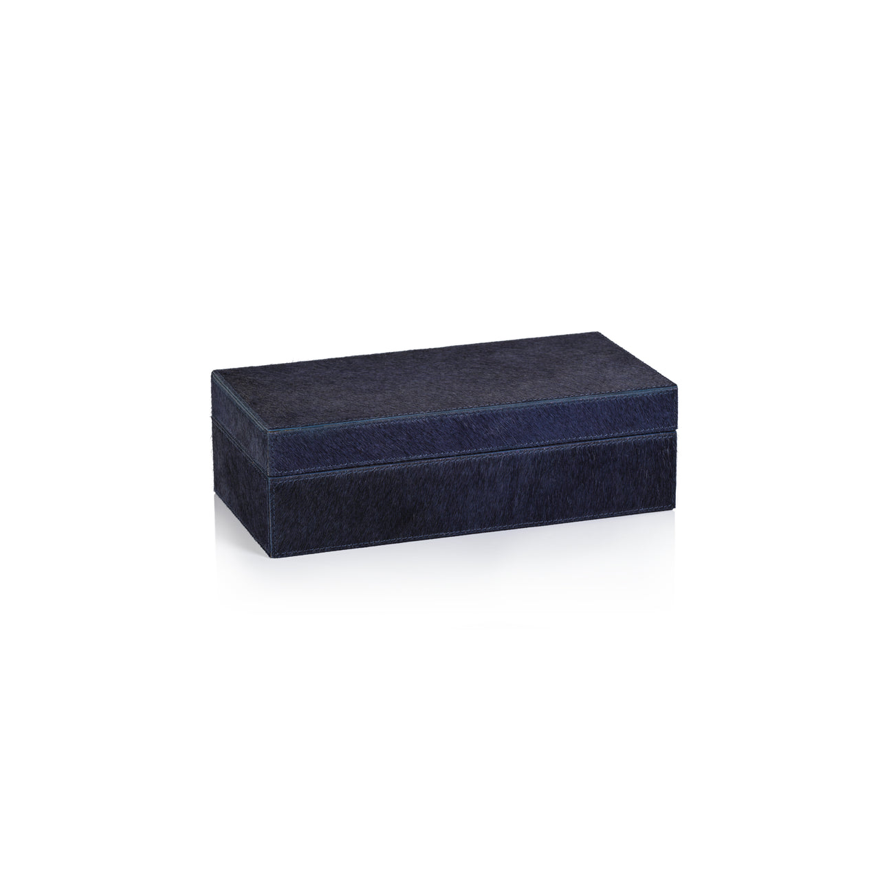 Corviglia Hair-On Hide Leather Box - Navy - Boxes by Carlyle Avenue