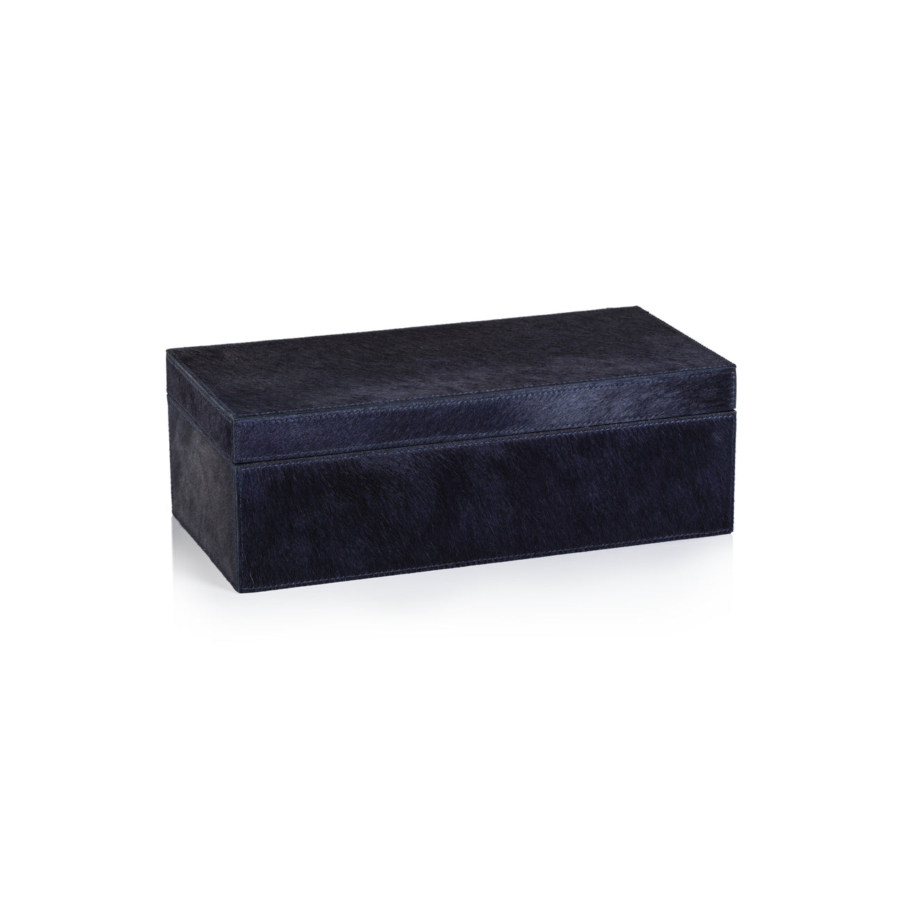 Corviglia Hair-On Hide Leather Box - Navy - Boxes by Carlyle Avenue