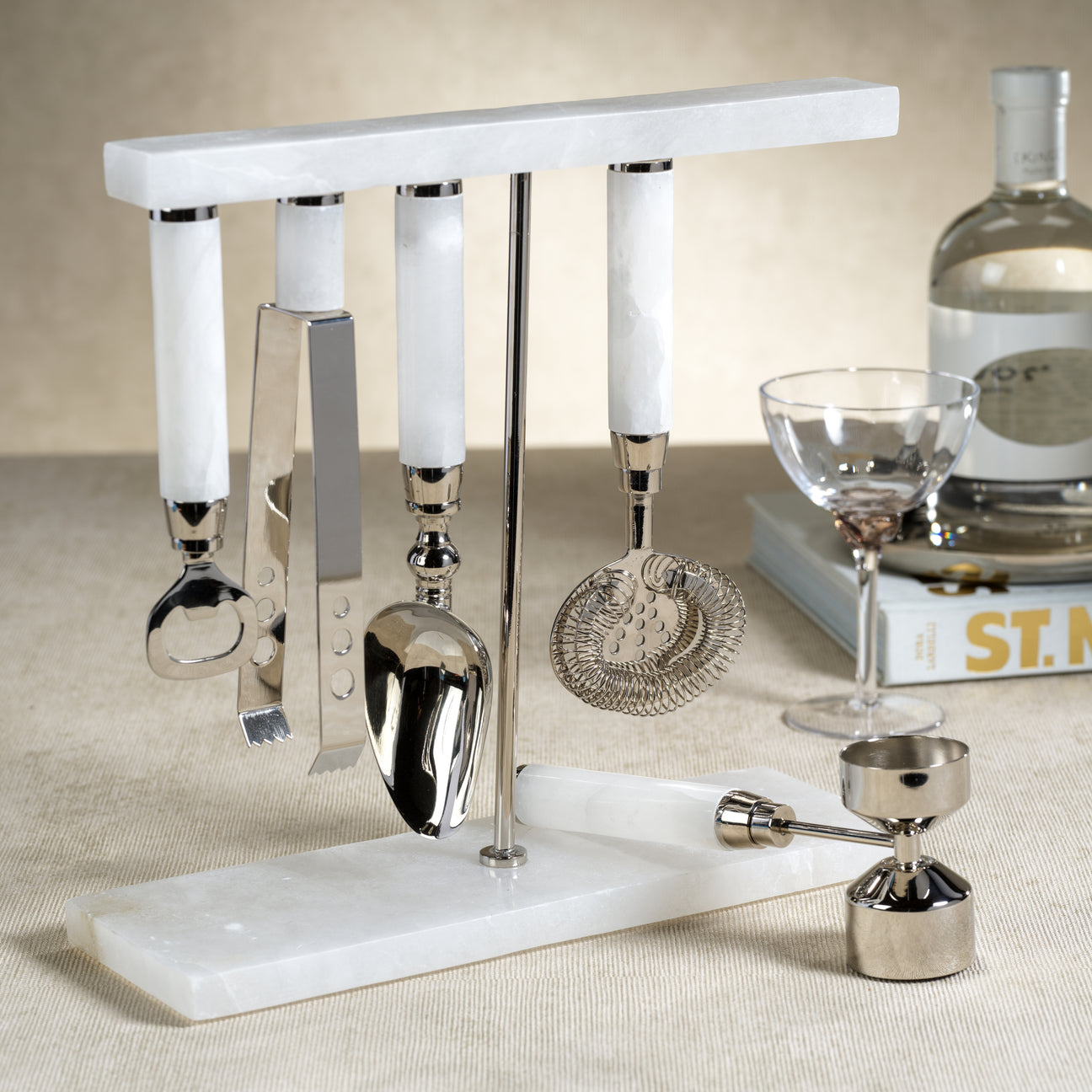 Five Piece Bar Tool Set - Alabaster - Barware by Carlyle Avenue