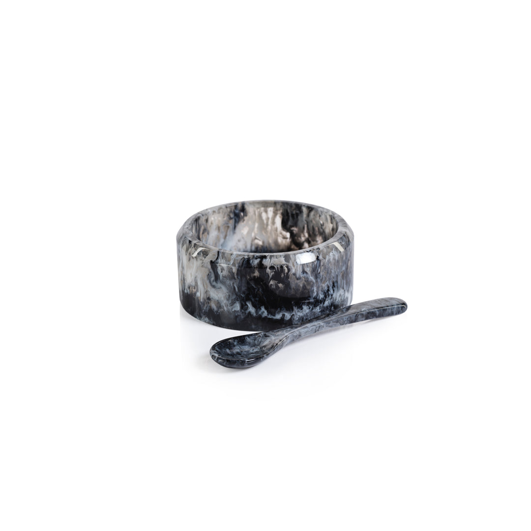Krone Resin Condiment Bowl w/ Spoon - Serveware by Carlyle Avenue
