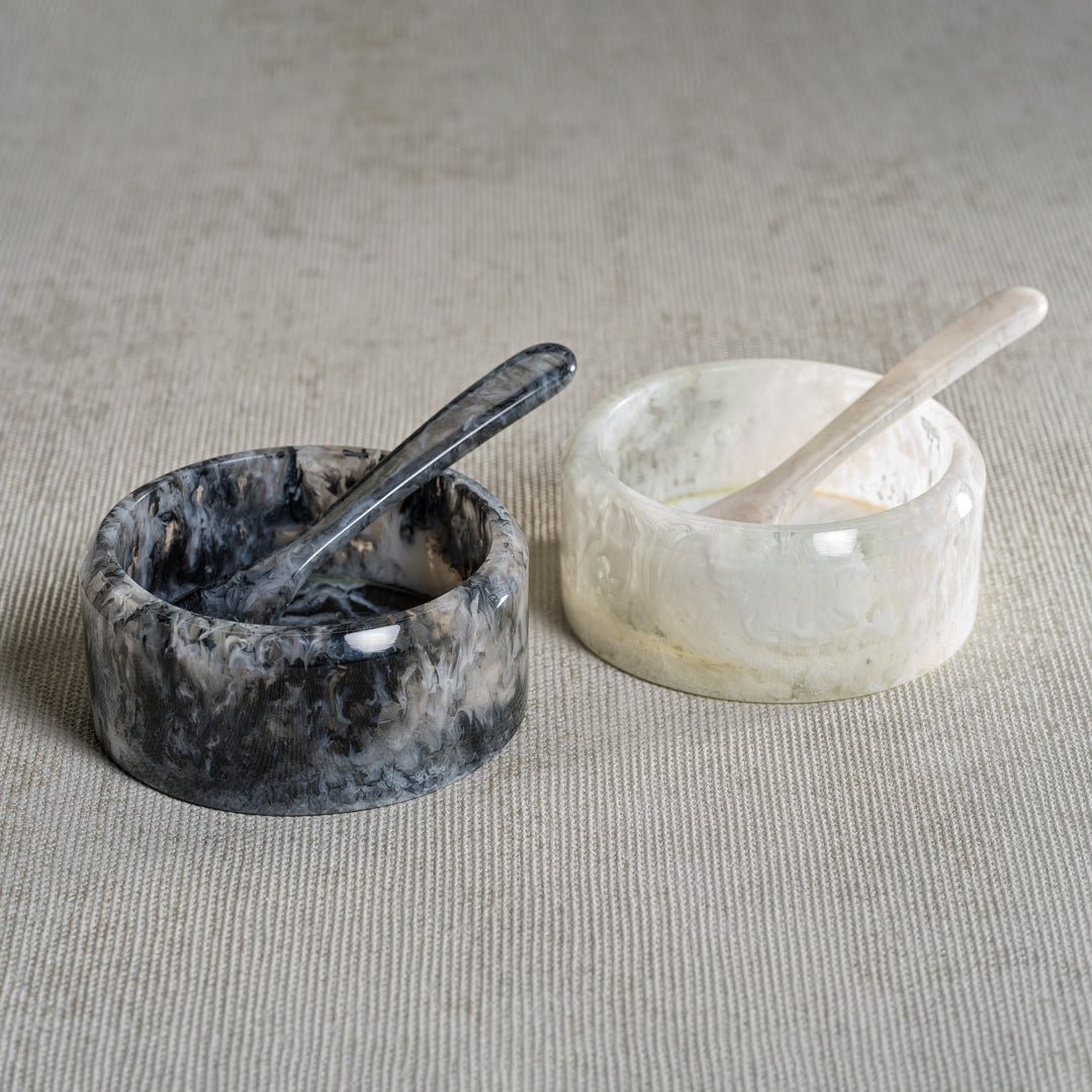Krone Resin Condiment Bowl w/ Spoon - Serveware by Carlyle Avenue