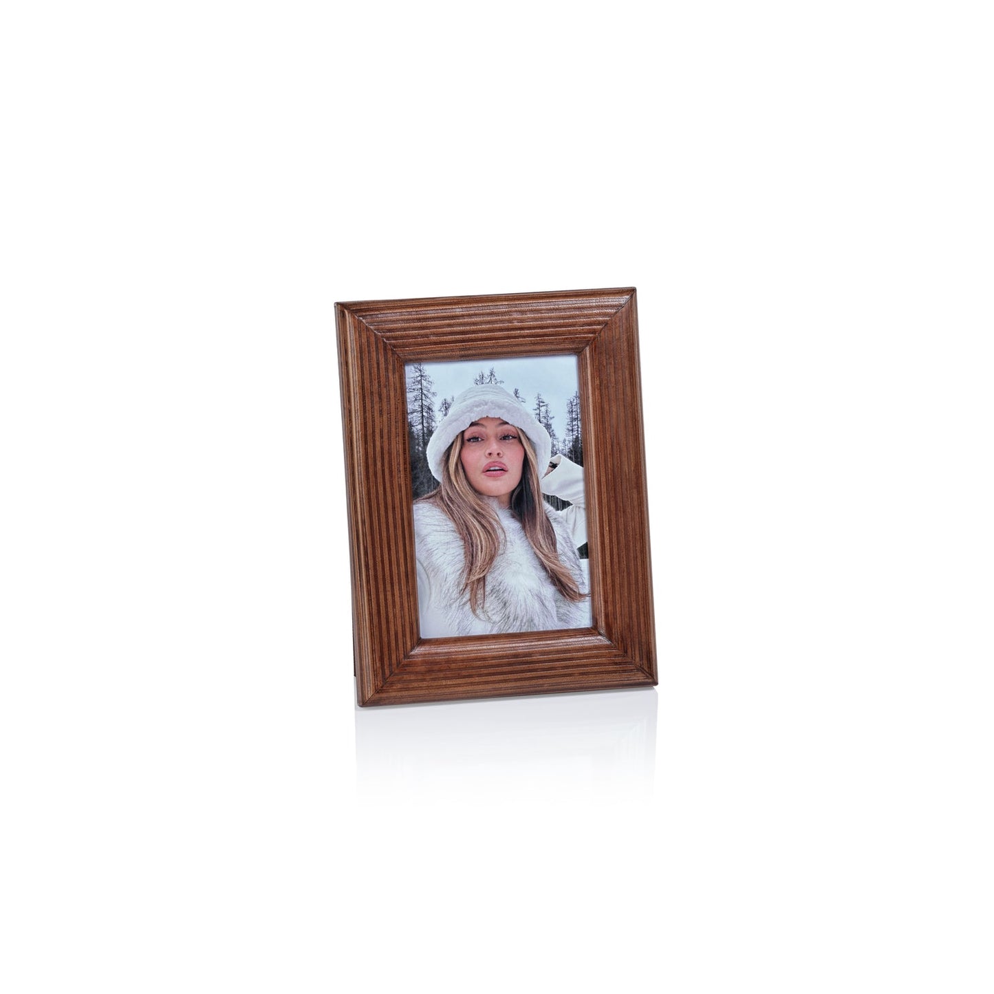 Alpenloge Leather Photo Frame - Tobacco - Picture Frames by Carlyle Avenue