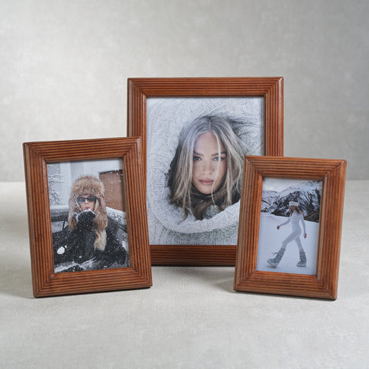 Alpenloge Leather Photo Frame - Tobacco - Picture Frames by Carlyle Avenue